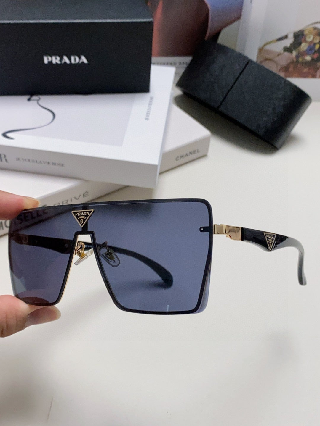 Prada Oversized Blue Lens Sunglasses for Men & Women - detail image 5