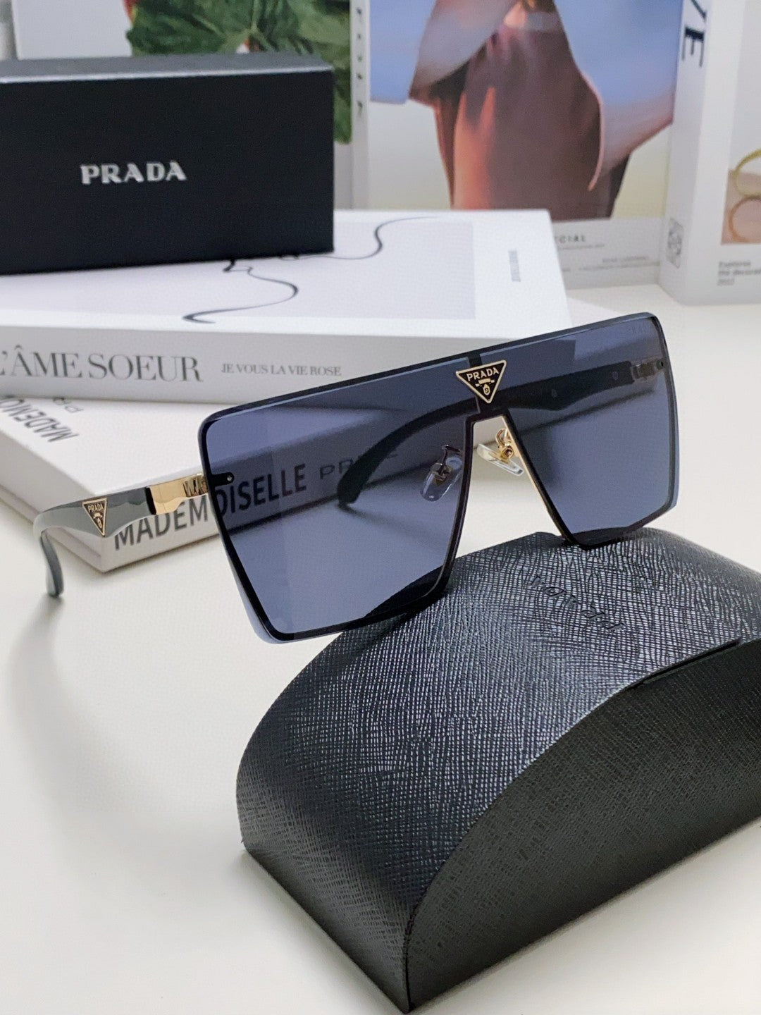 Prada Oversized Blue Lens Sunglasses for Men & Women - detail image 7