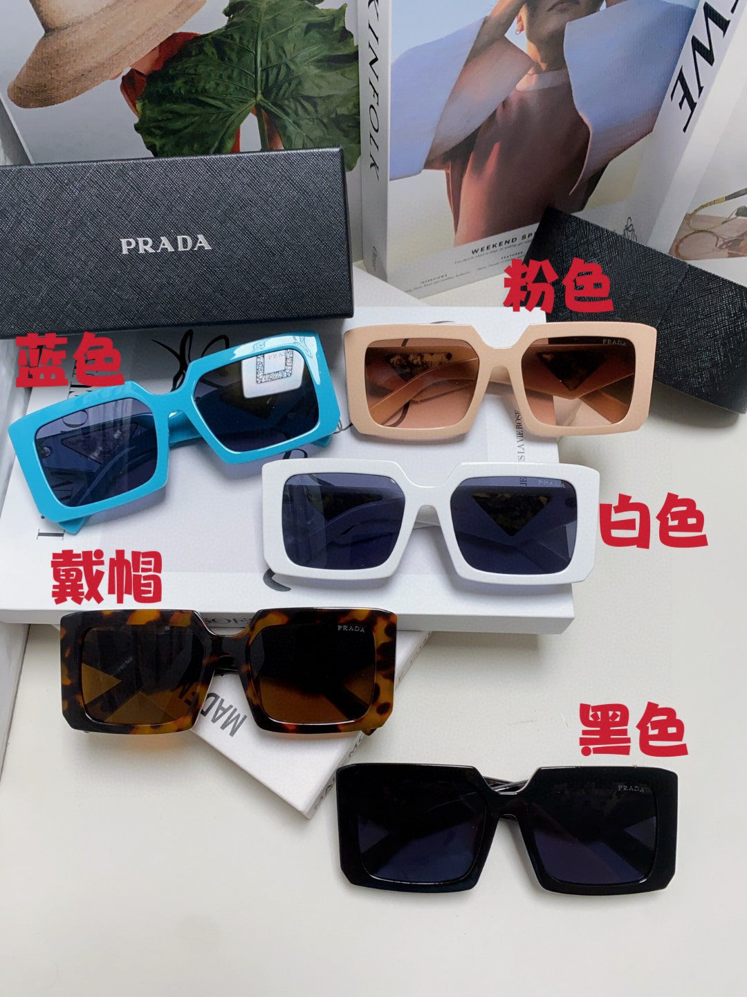 Prada Metal Oversized Red Lens Sunglasses for Men - 998164 - detail image 9