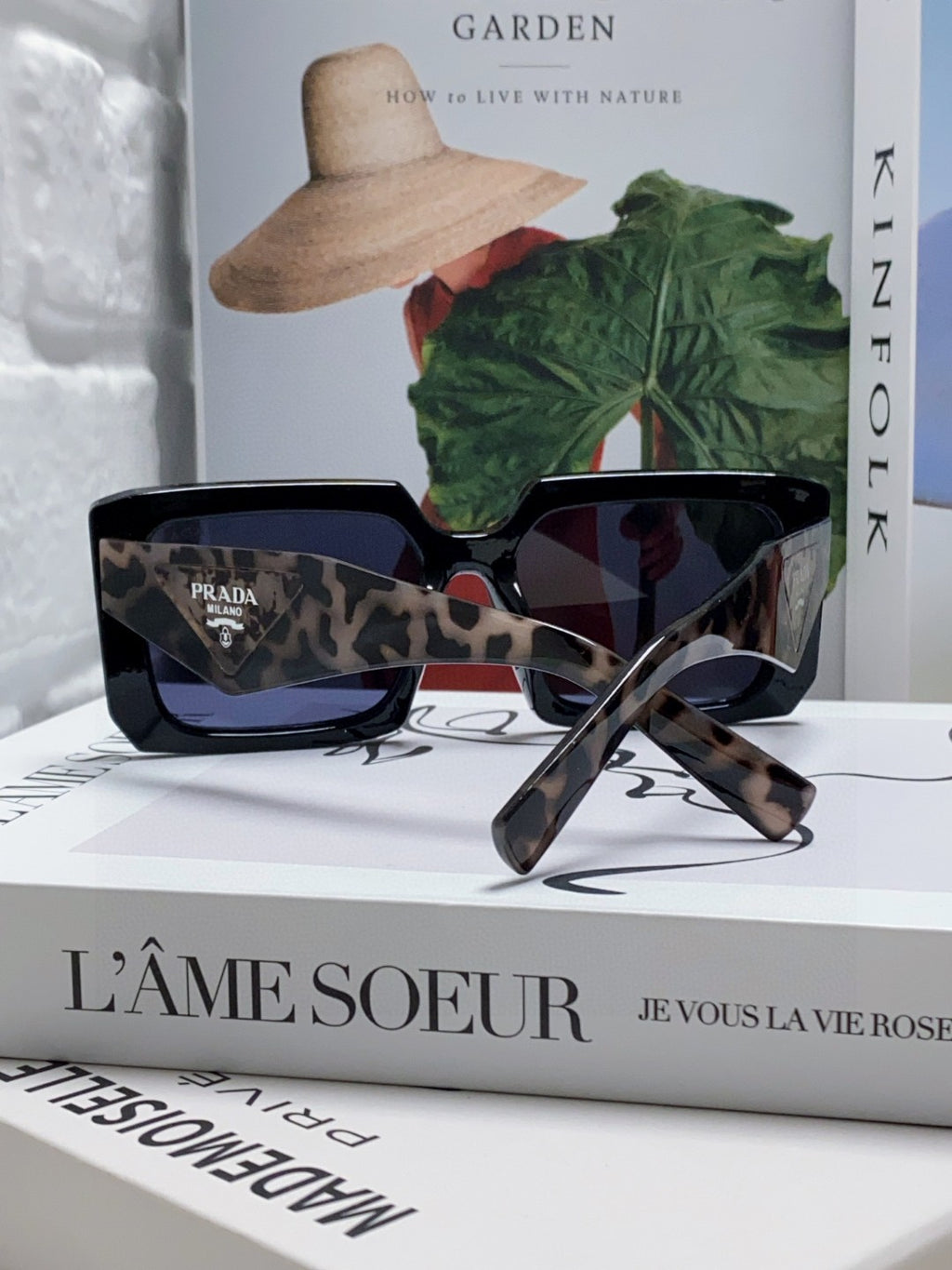 Prada Metal Oversized Blue Lens Sunglasses for Men - 998167 - detail image 2