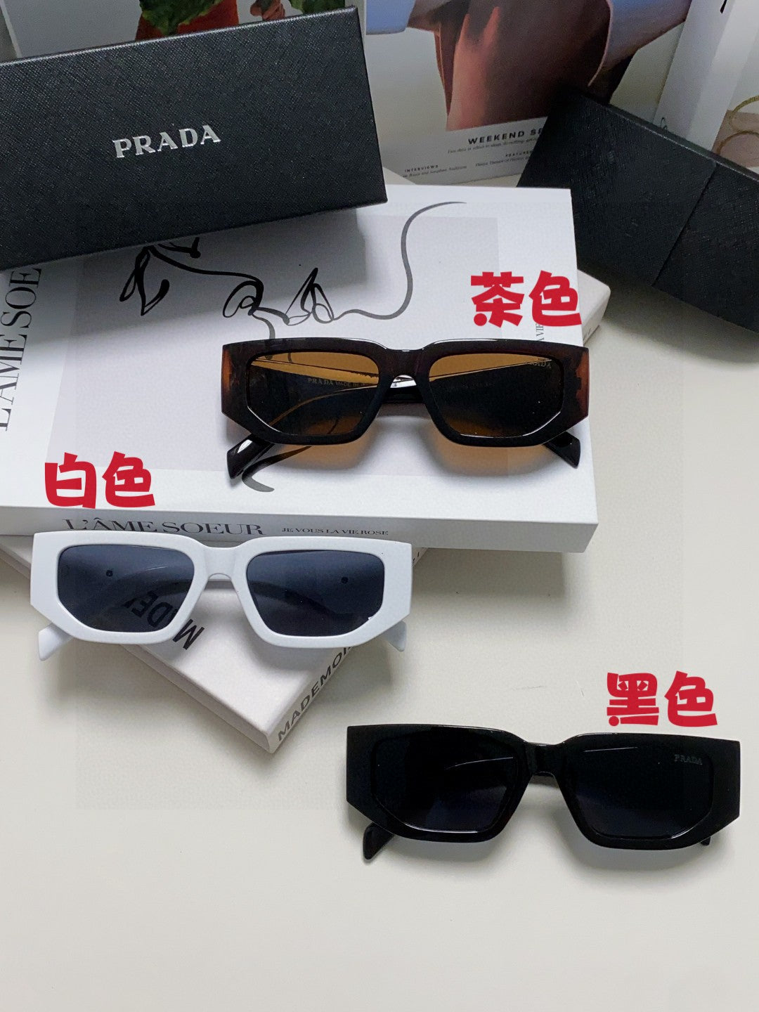 Prada Fashion Blue Lens Sunglasses for Men & Women - 998168 - detail image 8