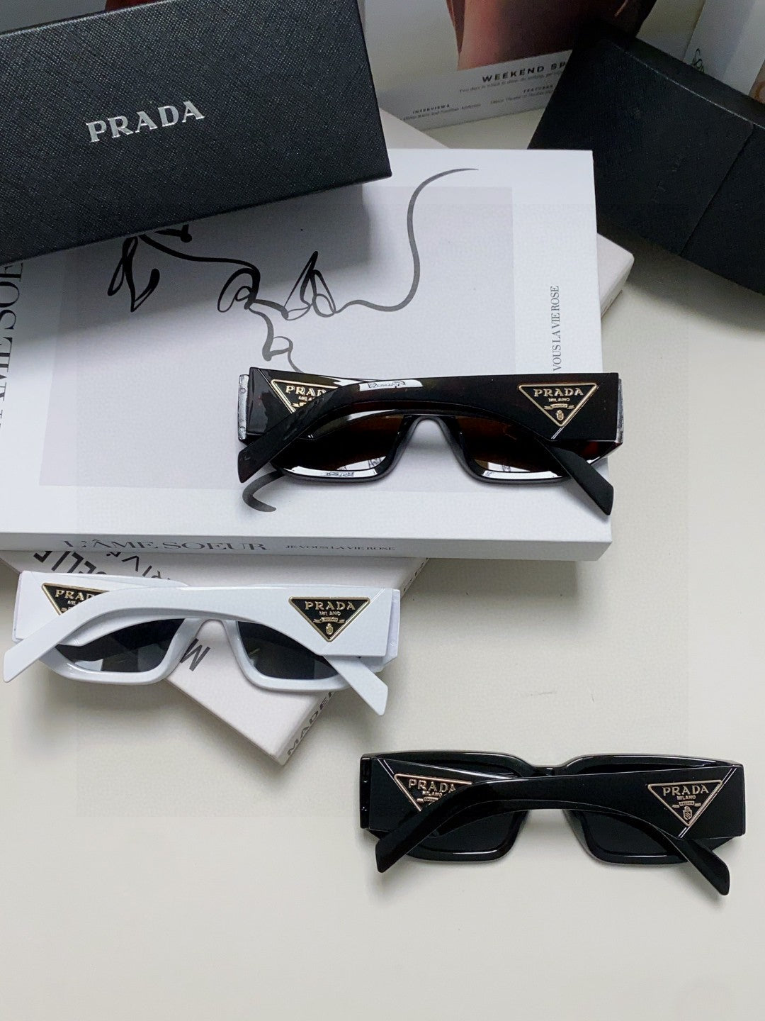 Prada Fashion Blue Lens Sunglasses for Men & Women - 998168 - detail image 7