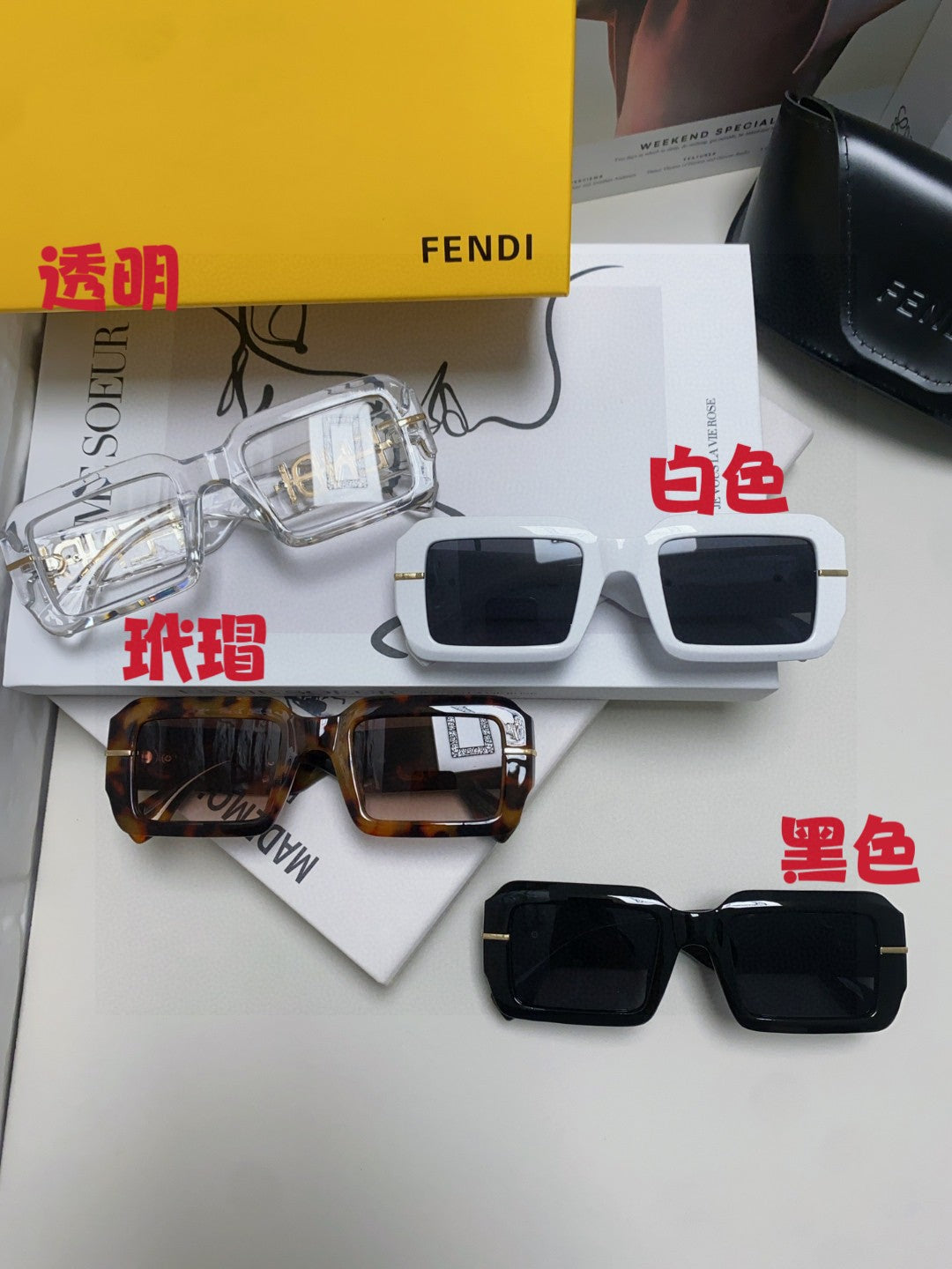 Fendi Square Gray Lens Sunglasses for Men & Women - 372458 - detail image 9