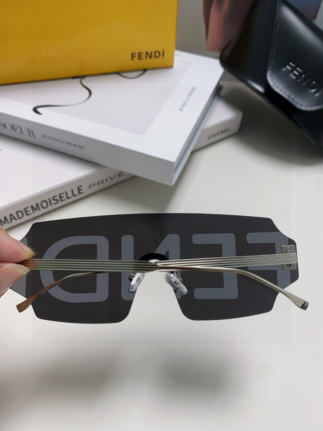 Fendi Lightweight Rimless Gray Lens Sunglasses for Men & Women - 399280 - detail image 3