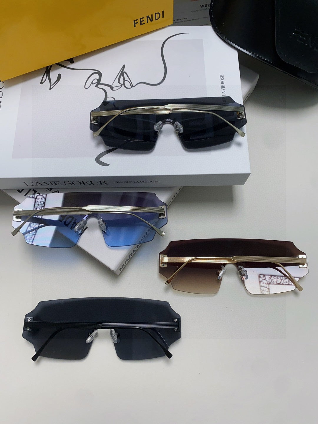 Fendi Lightweight Rimless Gray Lens Sunglasses for Men & Women - 399280 - detail image 7