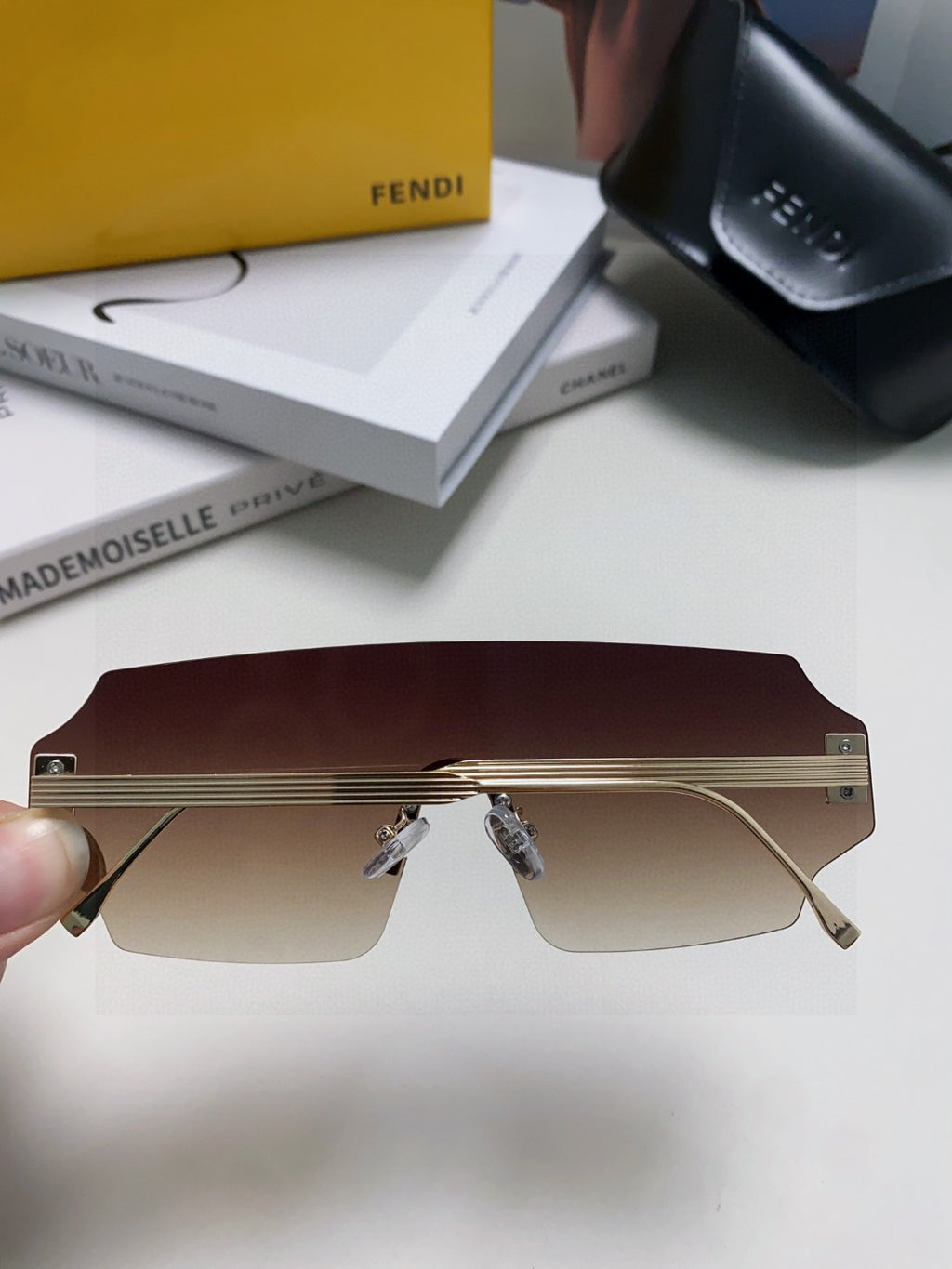 Fendi Lightweight Rimless Red Lens Sunglasses for Men & Women - 432751 - detail image 4