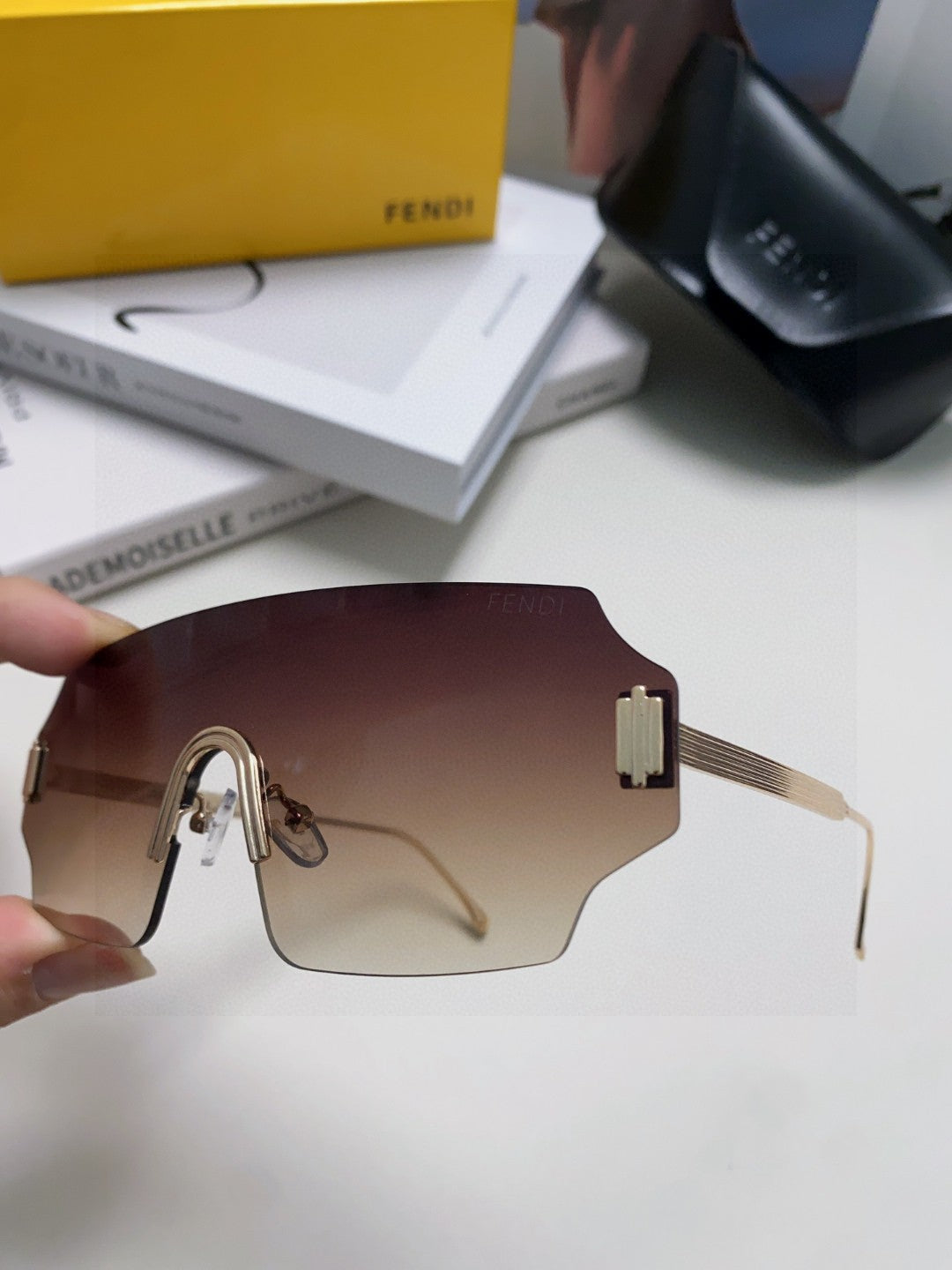 Fendi Lightweight Rimless Red Lens Sunglasses for Men & Women - 399282 - detail image 5