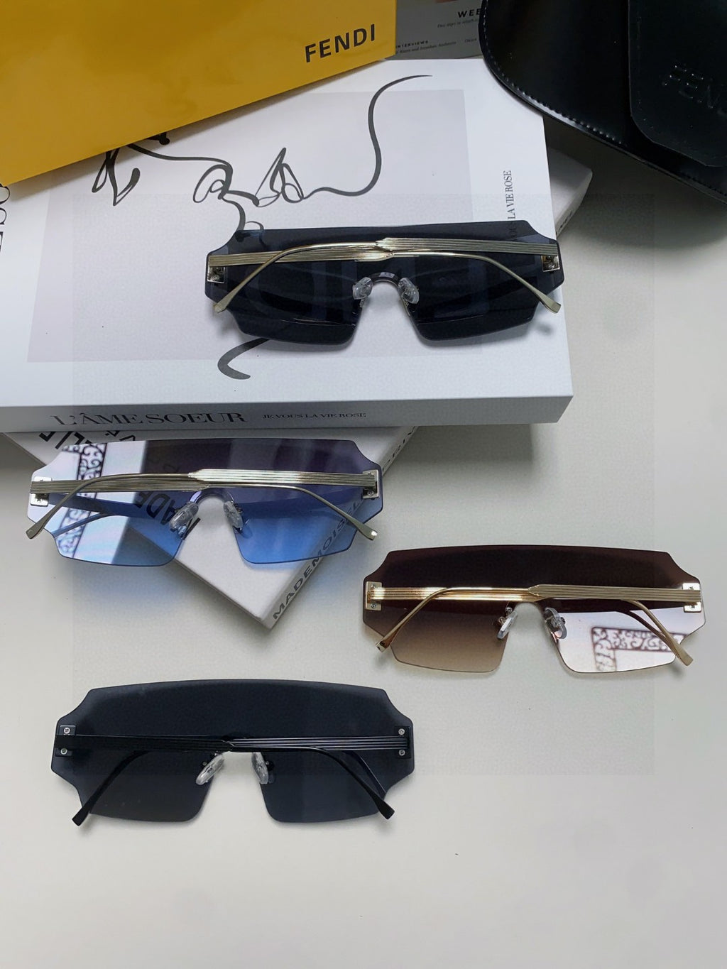 Fendi Lightweight Rimless Red Lens Sunglasses for Men & Women - 399282 - detail image 8