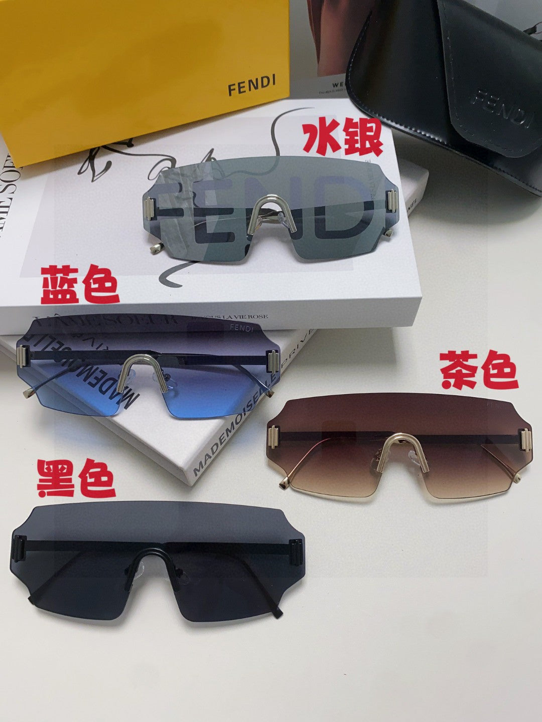 Fendi Lightweight Rimless Red Lens Sunglasses for Men & Women - 432751 - detail image 9