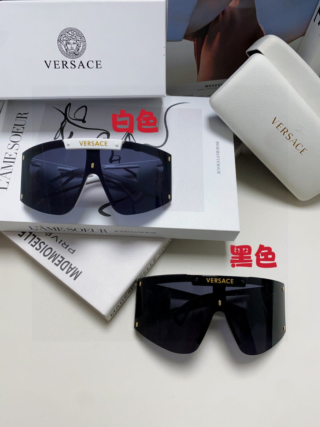 Versace Oversized Black Lens Sunglasses for Men & Women - 432813 - detail image 9