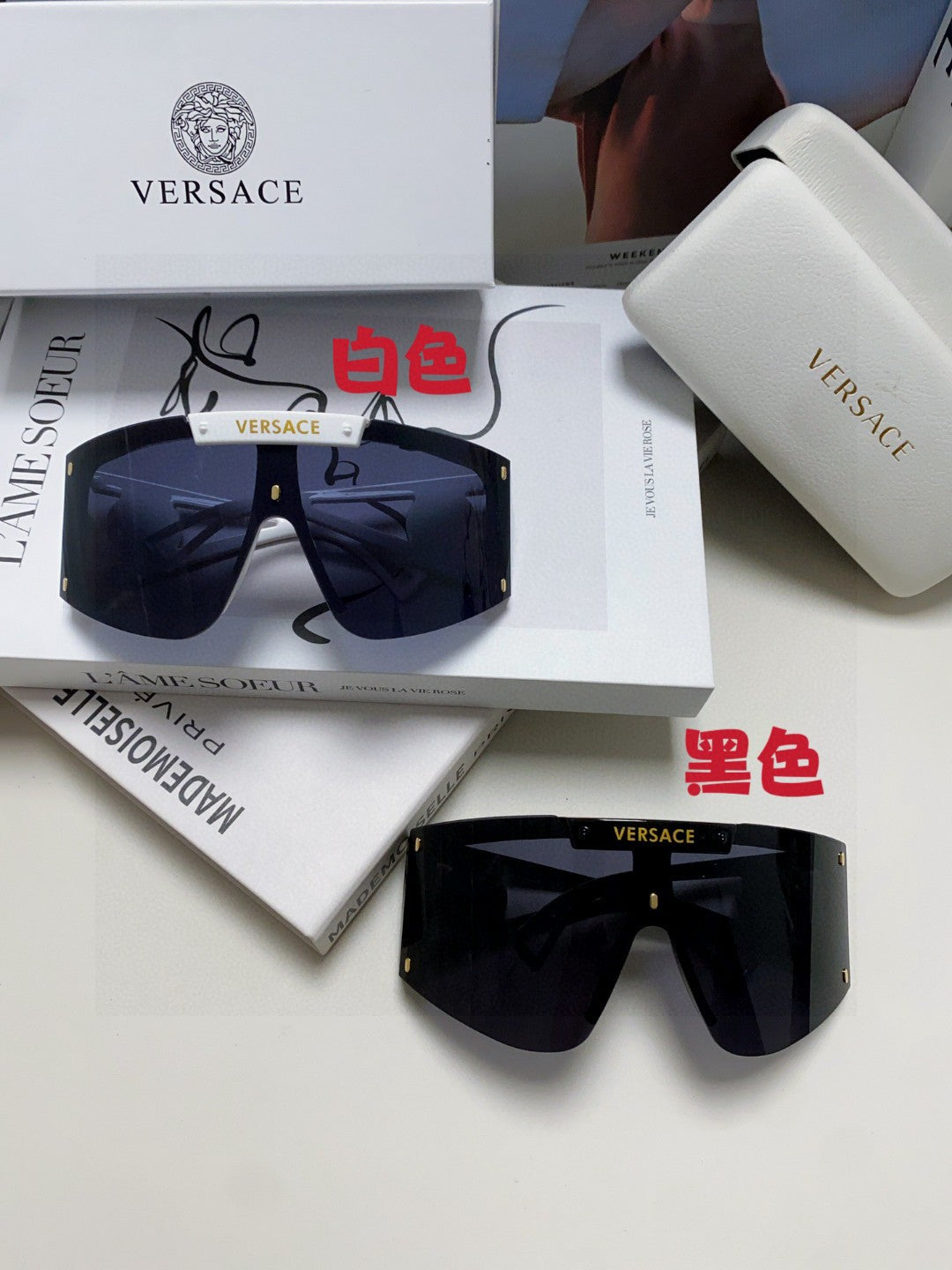 Versace Oversized Black Lens Sunglasses for Men & Women - 935357 - detail image 9
