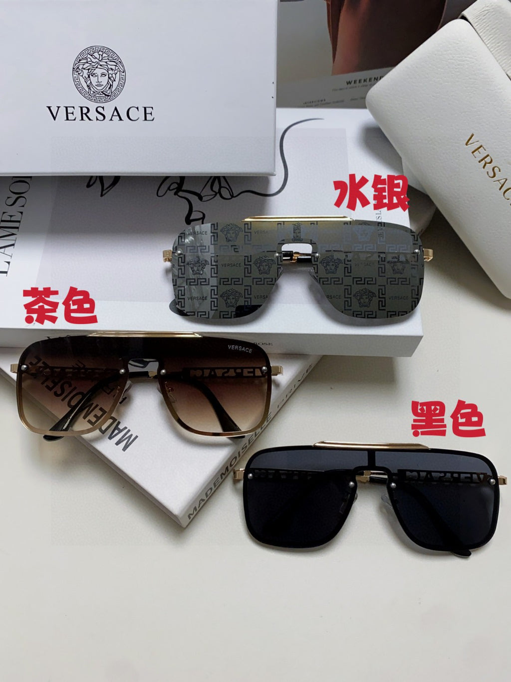 Versace Fashion Blue Lens Sunglasses for Men & Women - 399299 - detail image 4