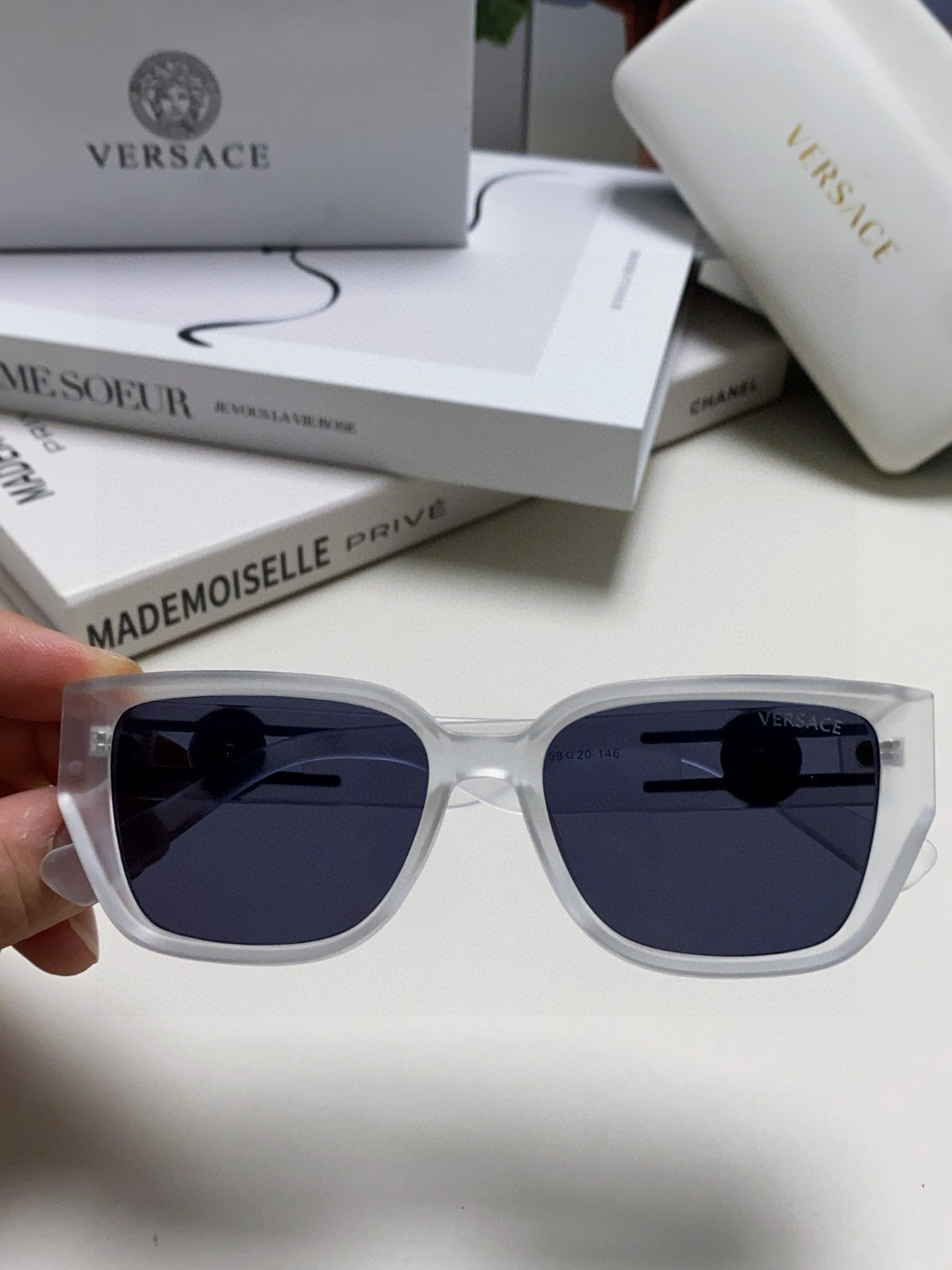 Versace Slim Blue Lens Sunglasses for Men & Women - 372509 - detail image 3