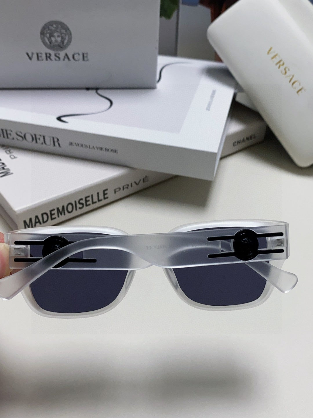 Versace Slim Blue Lens Sunglasses for Men & Women - 372509 - detail image 4
