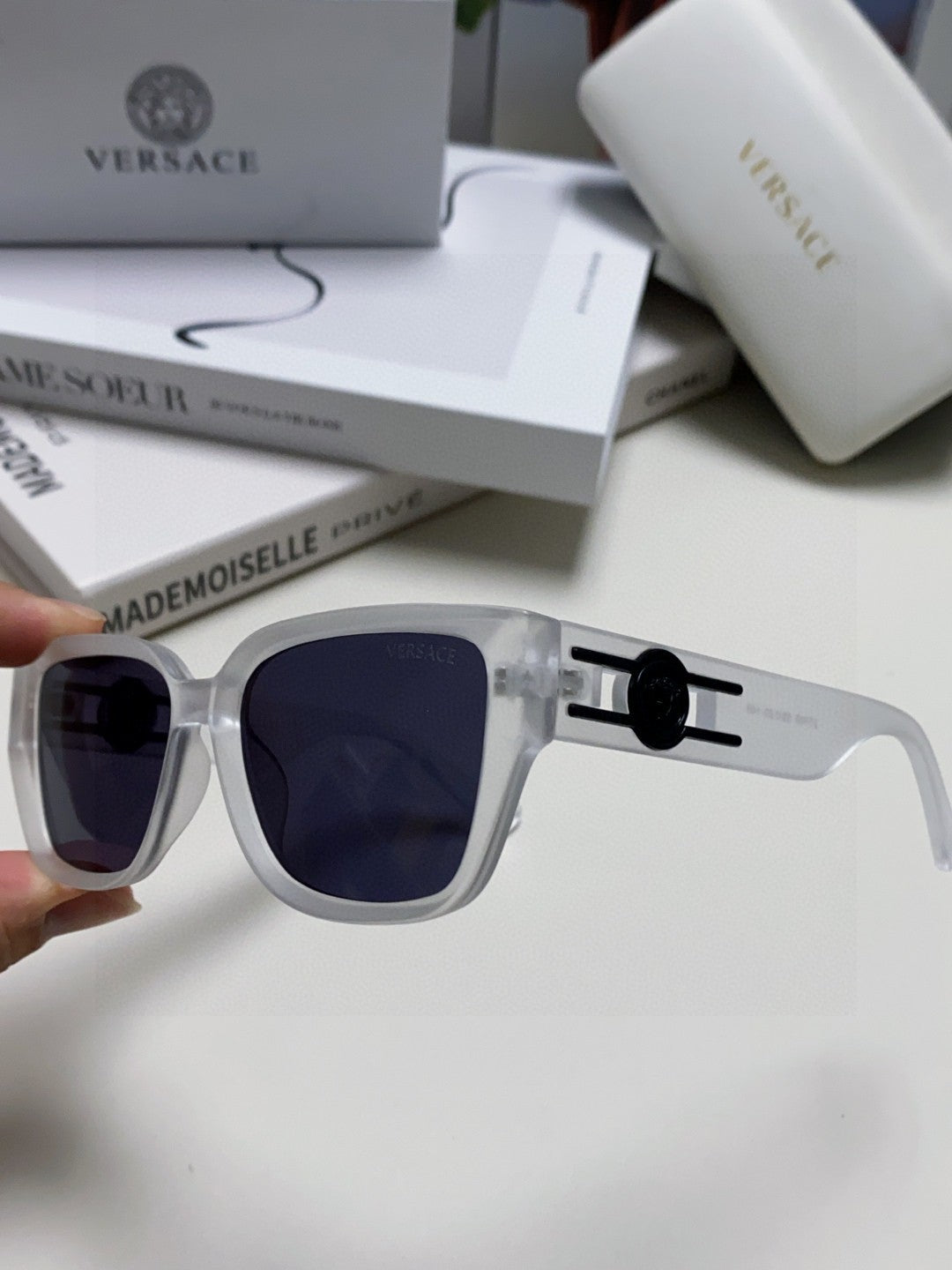Versace Slim Blue Lens Sunglasses for Men & Women - 372509 - detail image 5