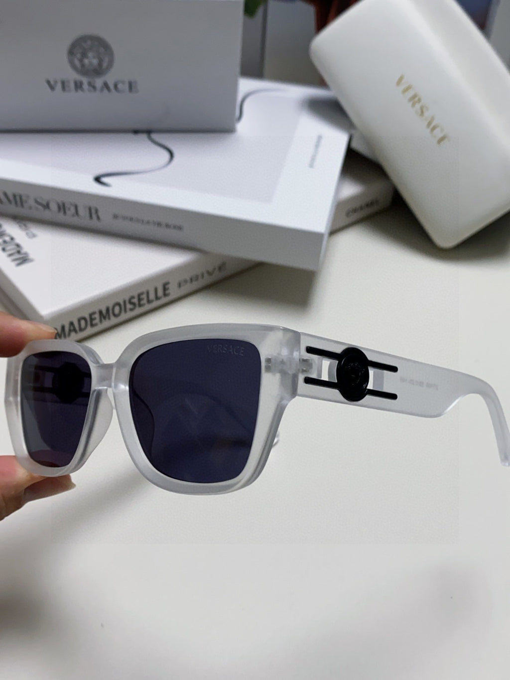 Versace Slim Blue Lens Sunglasses for Men & Women - 935365 - detail image 5