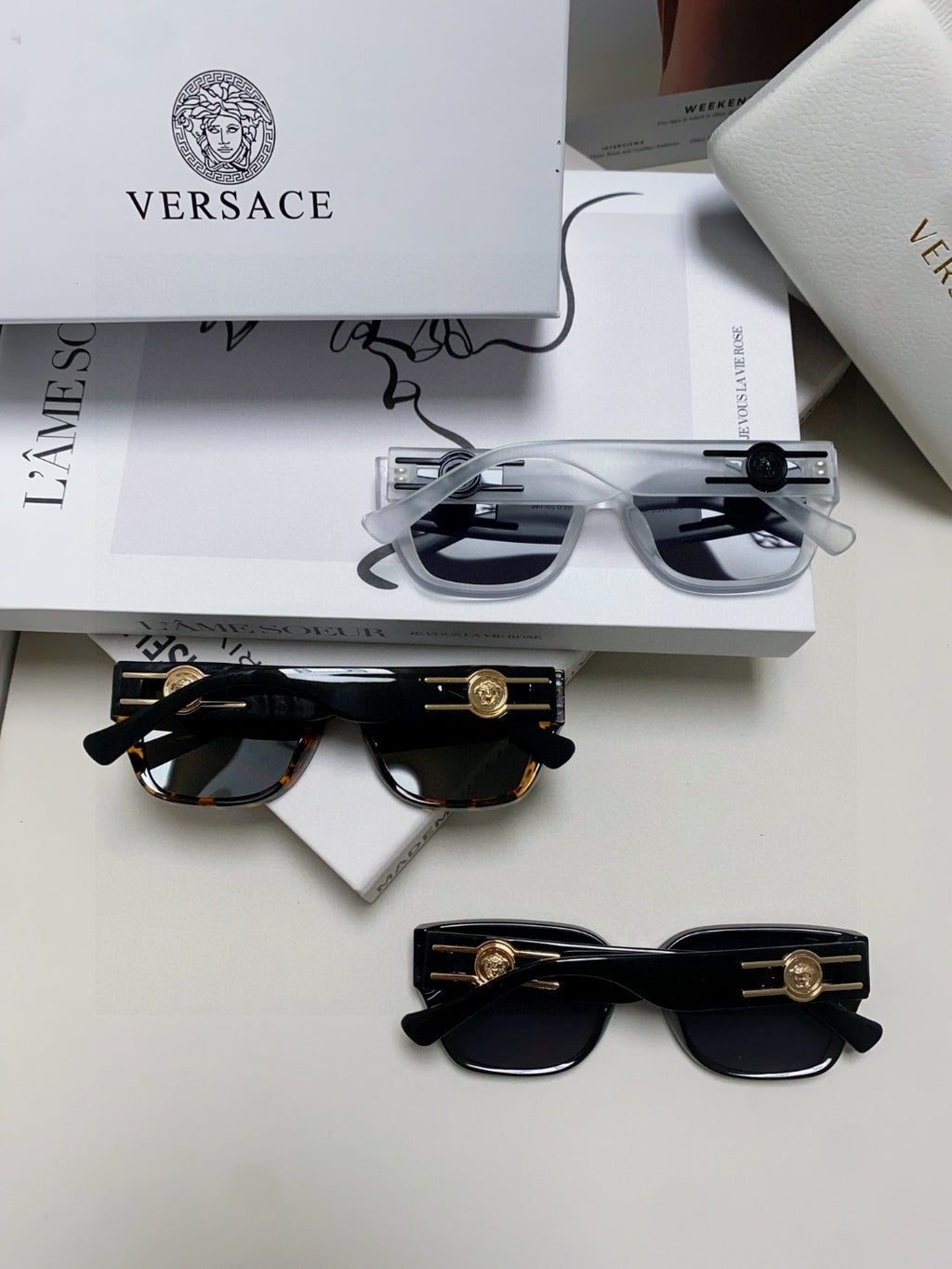 Versace Slim Blue Lens Sunglasses for Men & Women - 372509 - detail image 8