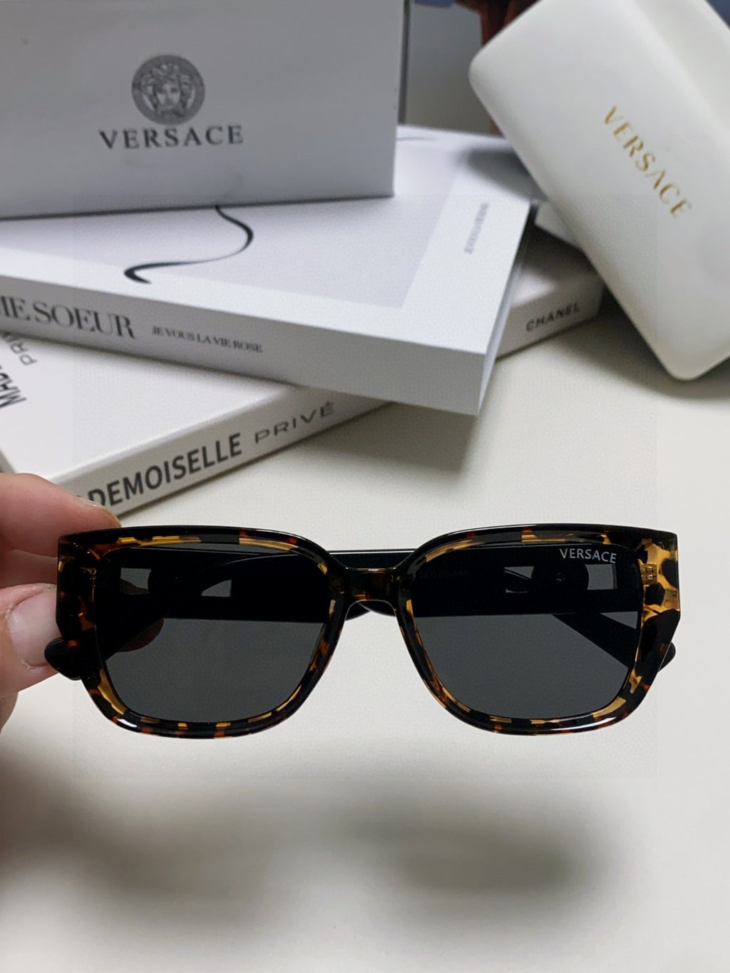 Versace Slim Gray Lens Sunglasses for Men & Women - detail image 3