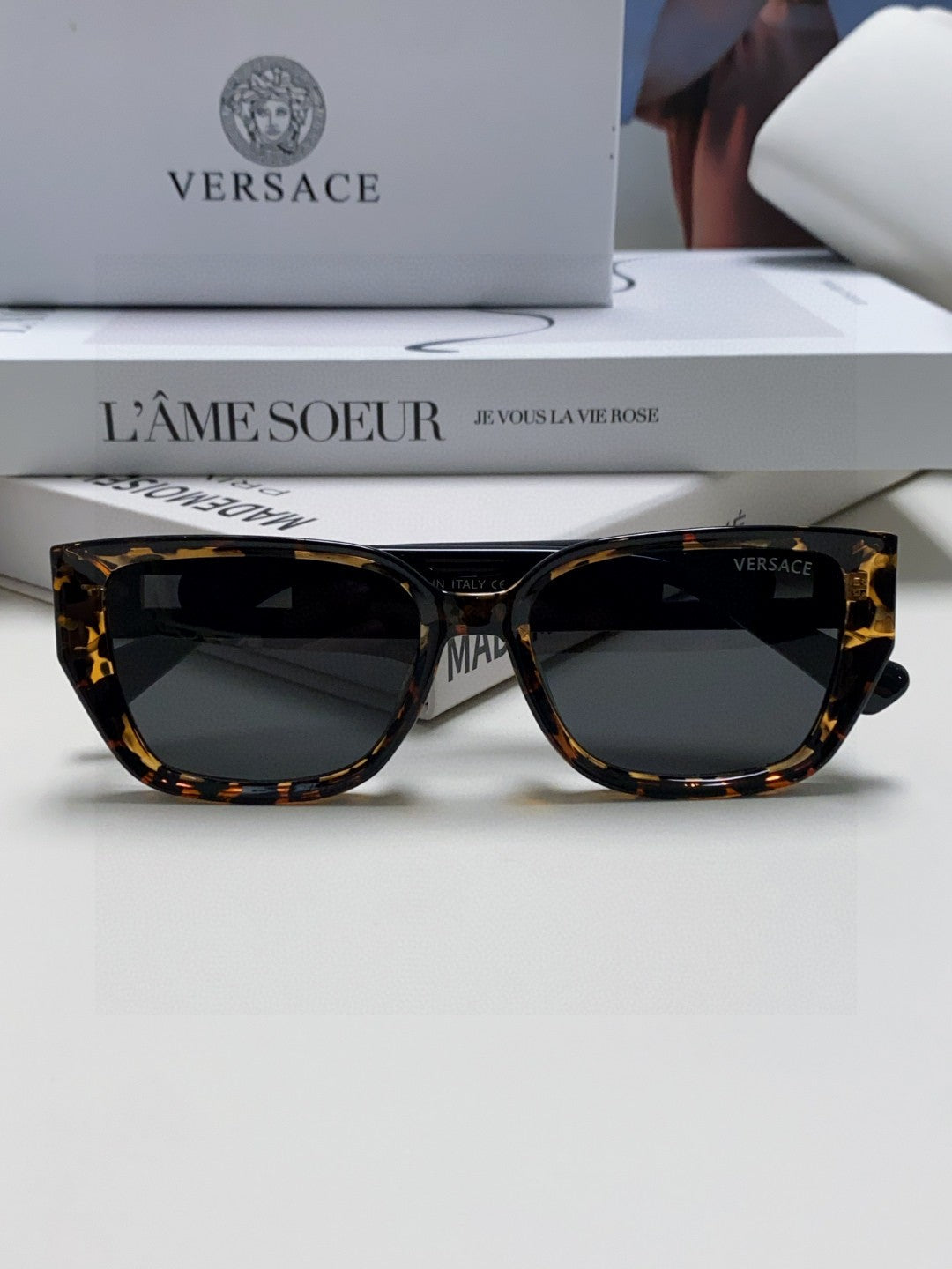 Versace Slim Gray Lens Sunglasses for Men & Women - detail image 6