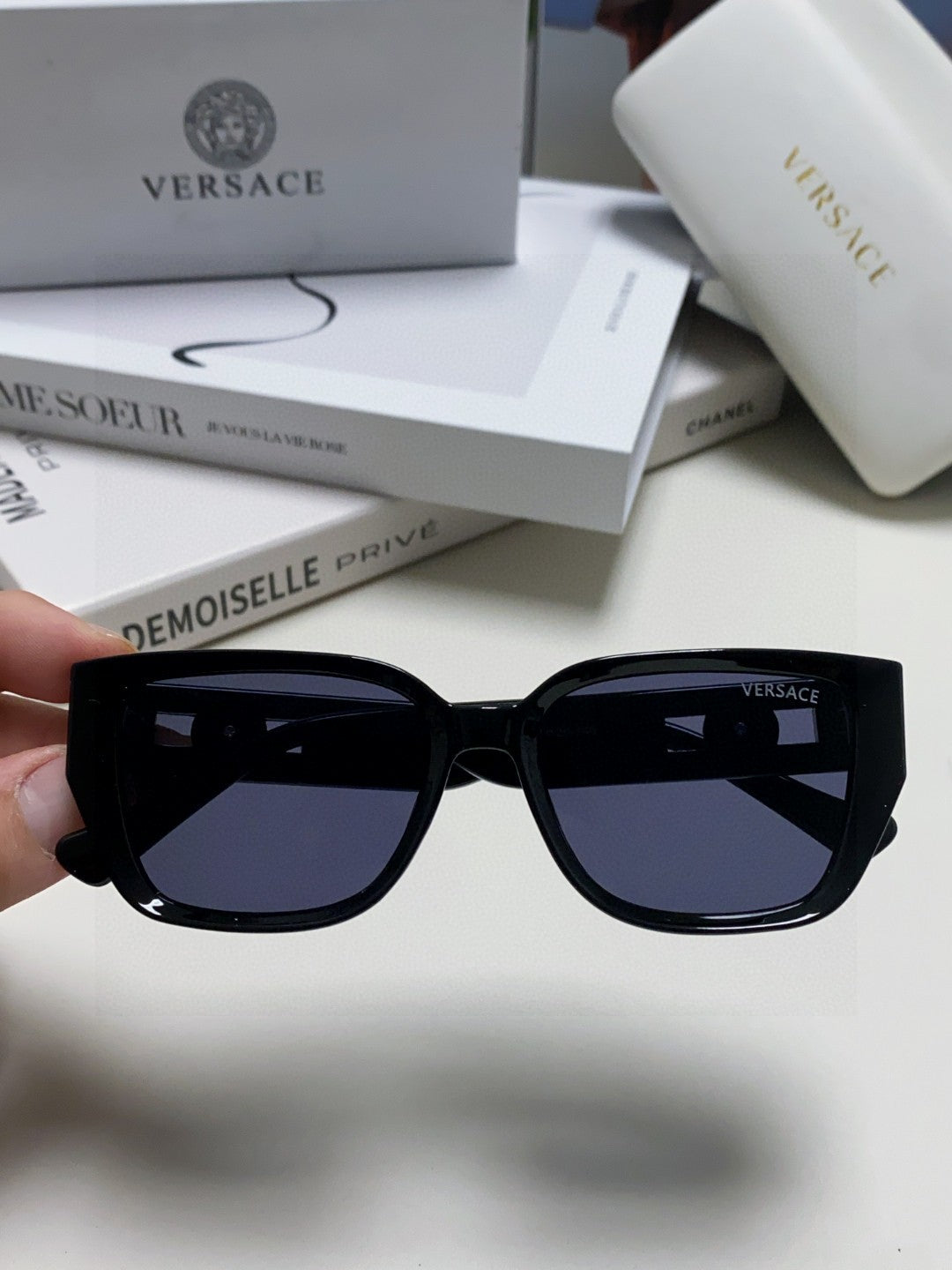 Versace Slim Blue Lens Sunglasses for Men & Women - detail image 3