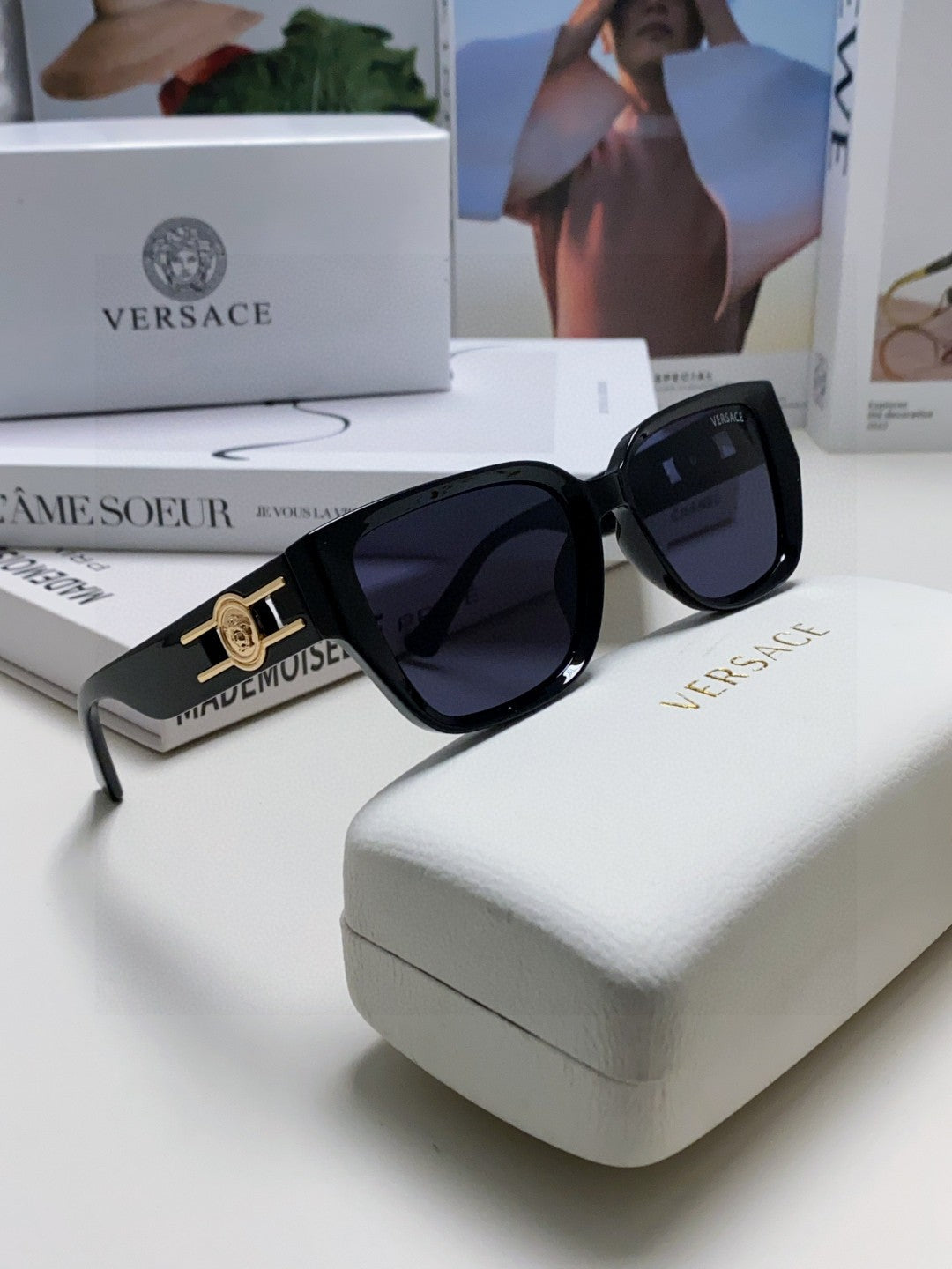 Versace Slim Blue Lens Sunglasses for Men & Women - detail image 6