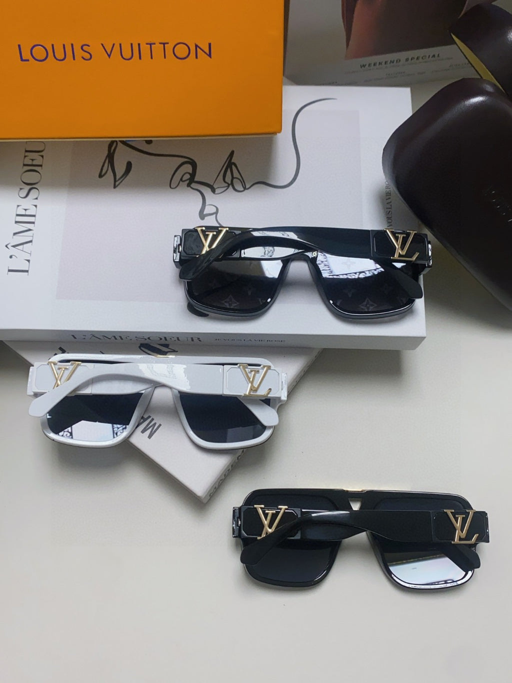 Louis Vuitton Square Blue Lens Sunglasses for Men & Women - 398165 - detail image 8