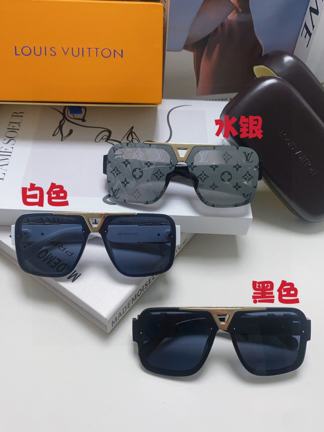Louis Vuitton Square Blue Lens Sunglasses for Men & Women - 398165 - detail image 9