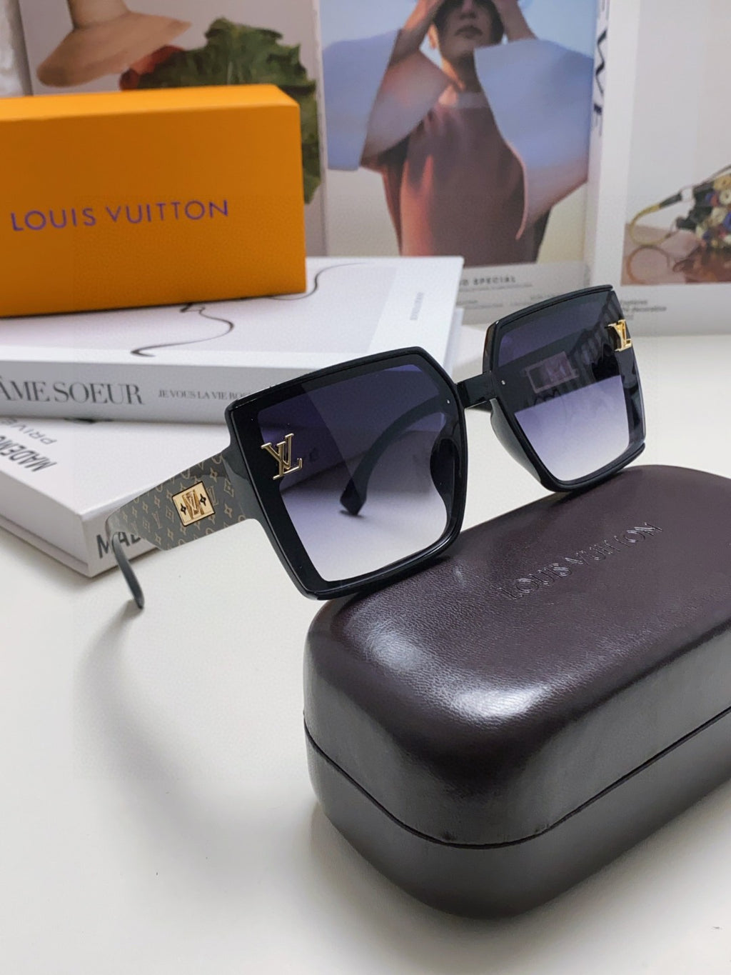 Louis Vuitton Polarized Oversized Gray Lens Sunglasses for Men & Women - detail image 7