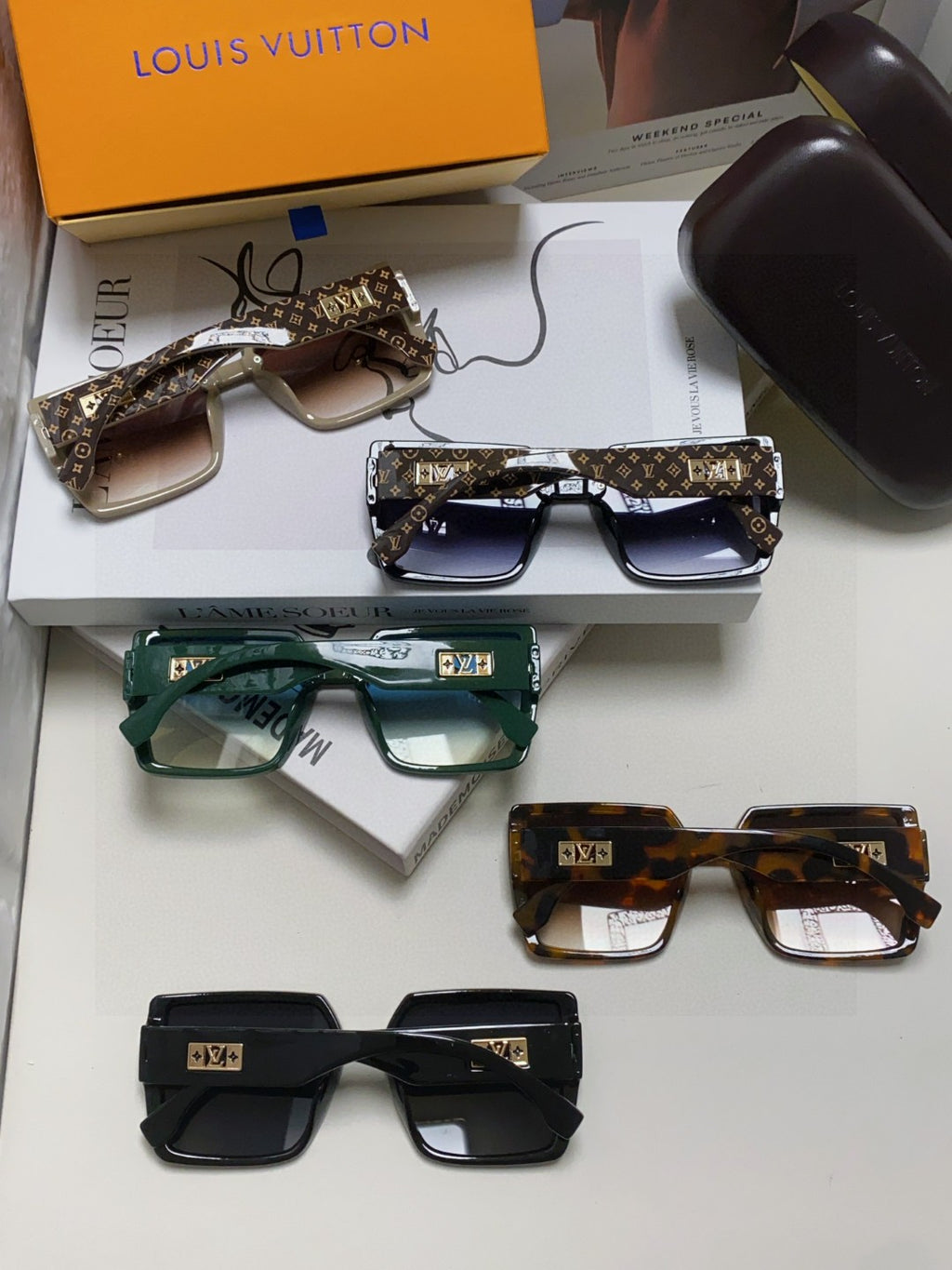 Louis Vuitton Polarized Oversized Brown Lens Sunglasses for Men & Women - detail image 8