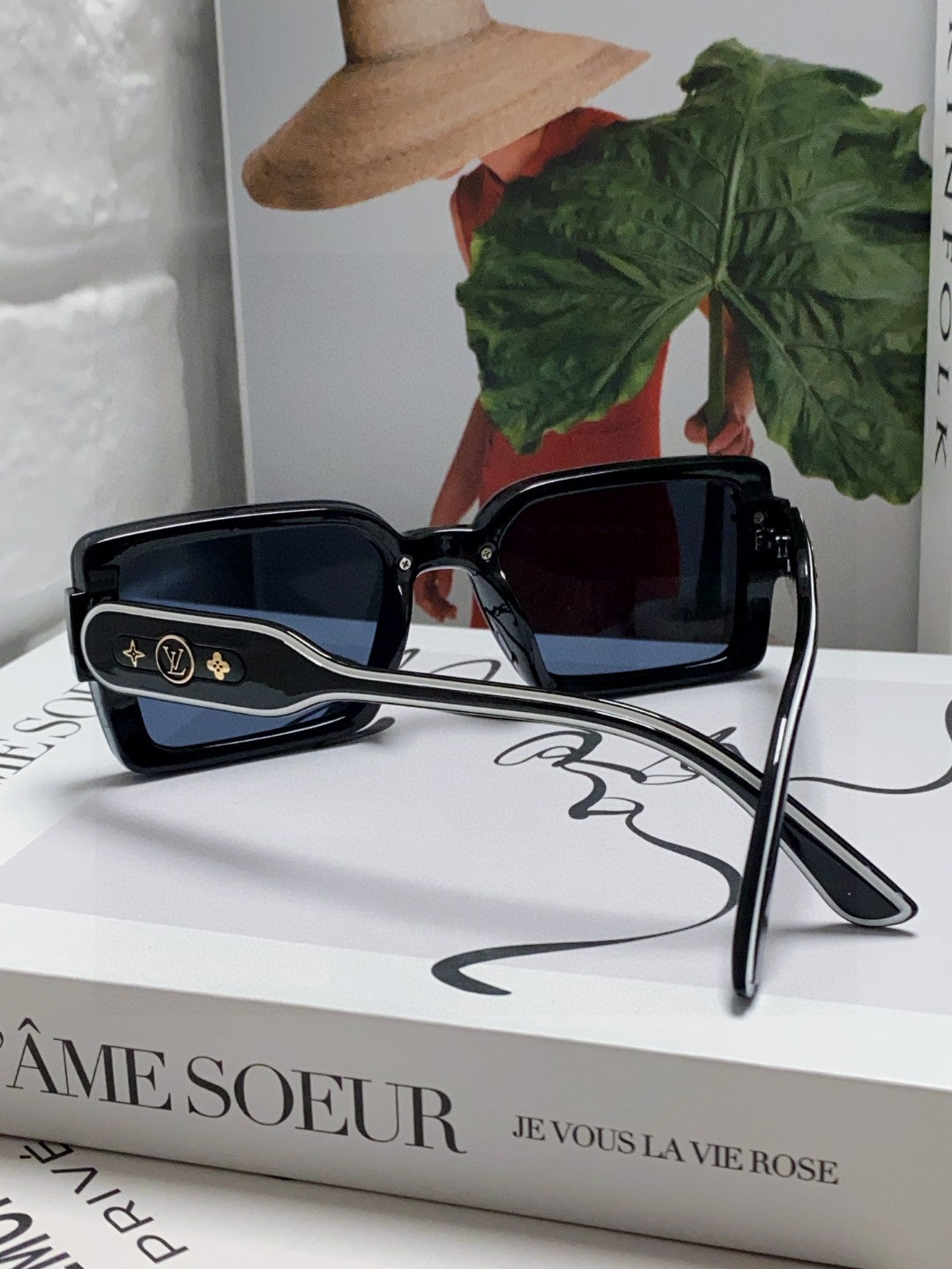 Louis Vuitton Polarized Square Gold Lens Sunglasses for Women