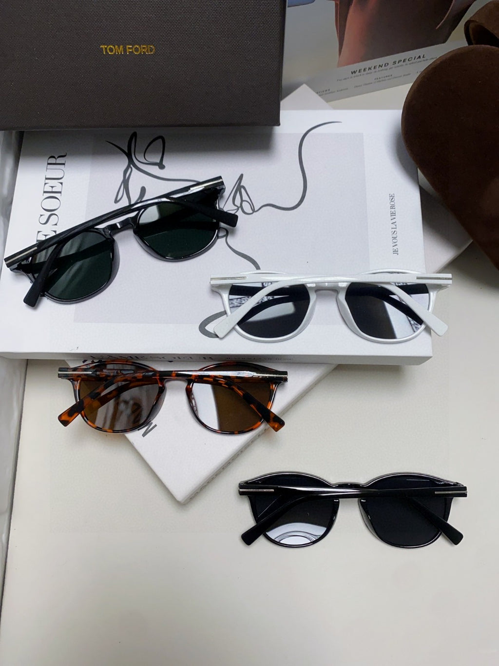 Tom Ford Polarized Round Green Lens Sunglasses for Men & Women - detail image 8