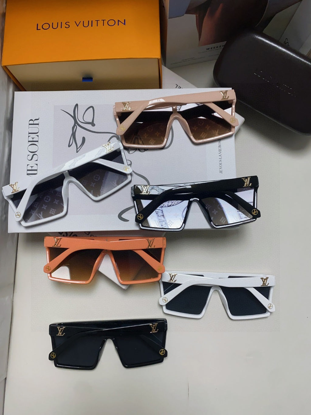 Louis Vuitton Fashion Red Lens Sunglasses for Men - detail image 8