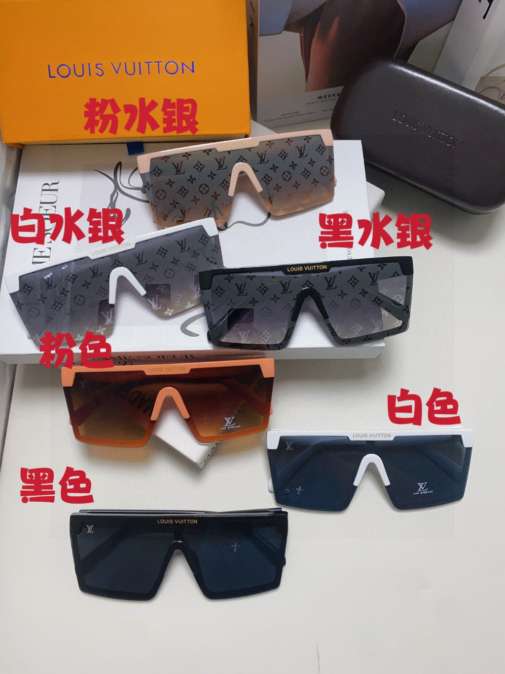 Louis Vuitton Fashion Blue Lens Sunglasses for Men - detail image 9
