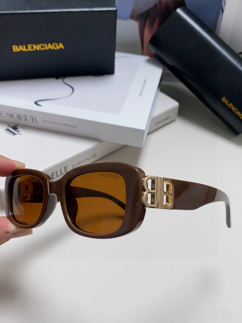 Balenciaga BB0310SK Slim Brown Lens Sunglasses for Men & Women - detail image 5