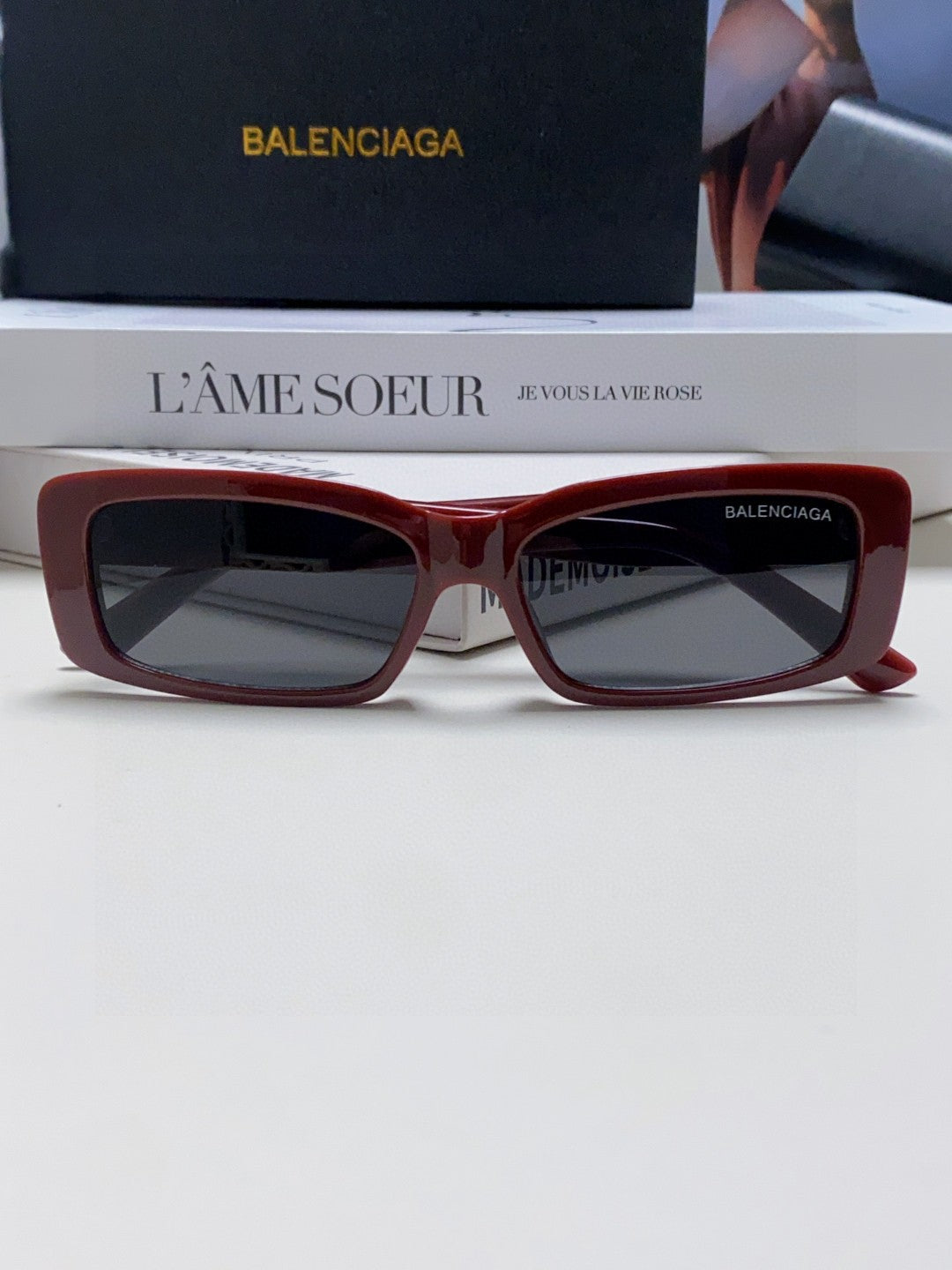 Balenciaga Rectangular Black Lens Sunglasses for Men & Women - 382920 - detail image 6