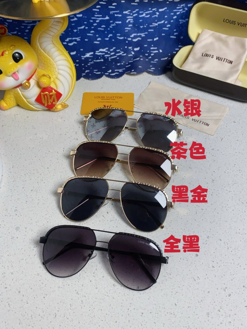 Louis Vuitton Aviator Blue Lens Sunglasses for Women - detail image 11