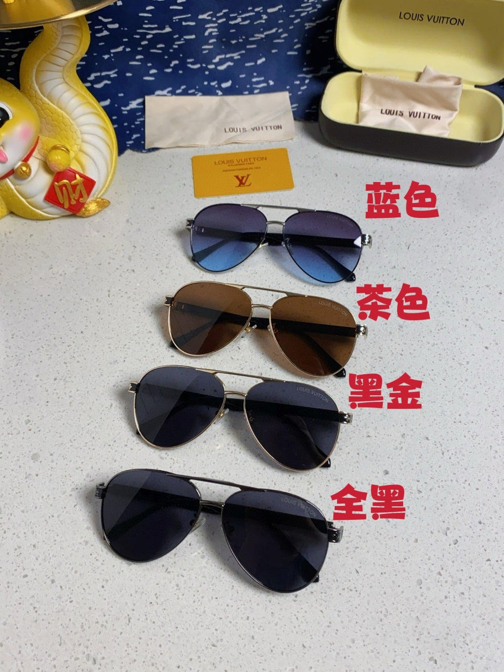 Louis Vuitton Metal Aviator Brown Lens Sunglasses for Men & Women - 381780 - detail image 12