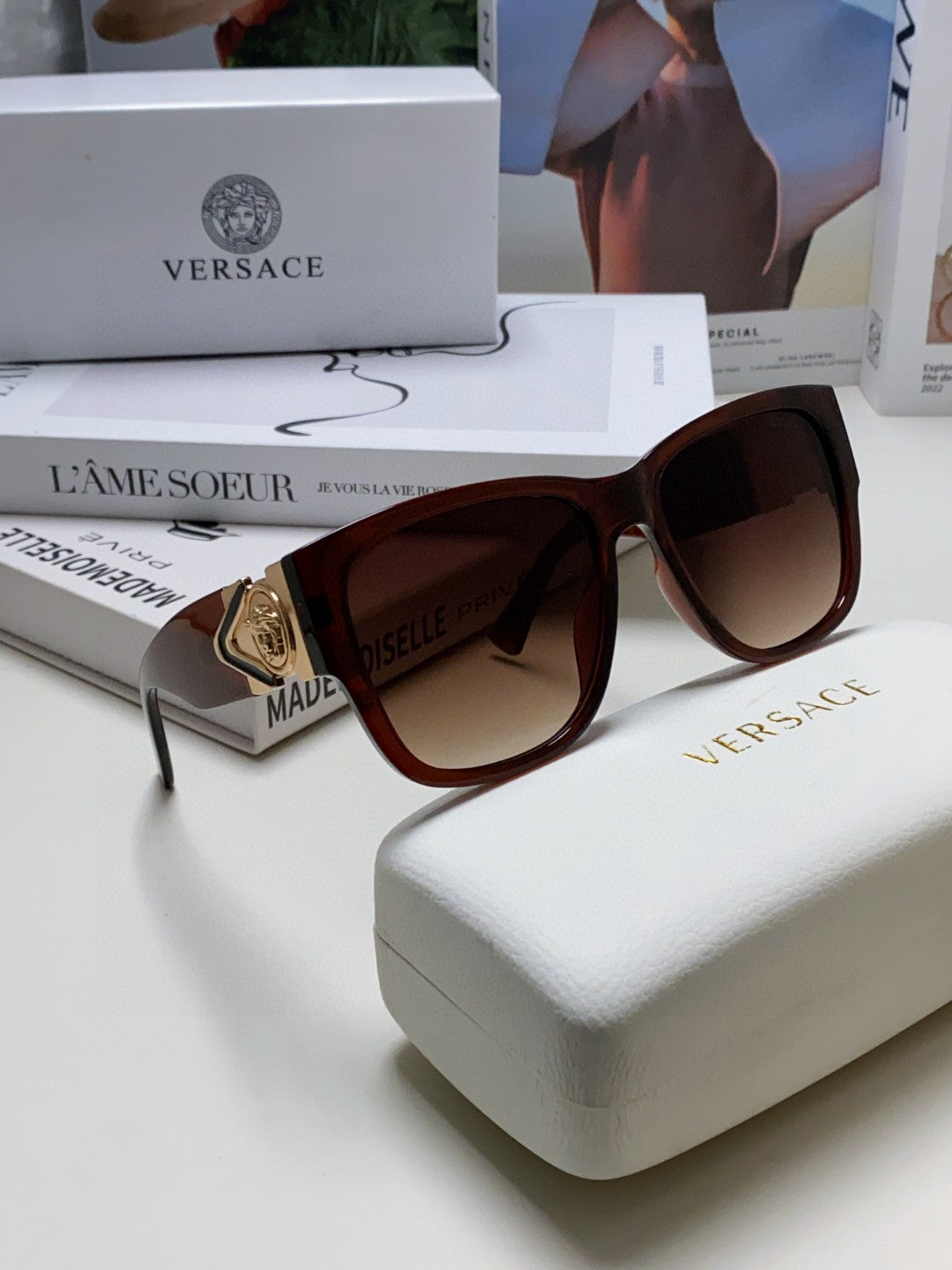 Versace Oversized Silver Lens Sunglasses for Men & Women - 399300 - detail image 7