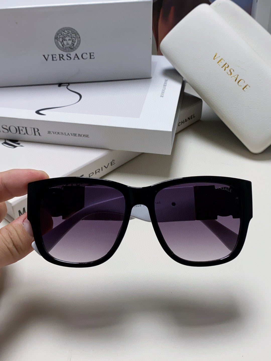 Versace Oversized Silver Lens Sunglasses for Men & Women - 399301 - detail image 3