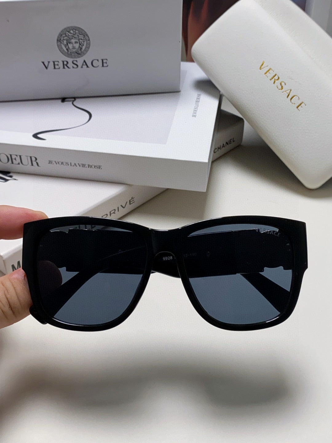 Versace Oversized Black Lens Sunglasses for Men & Women - 399302 - detail image 3