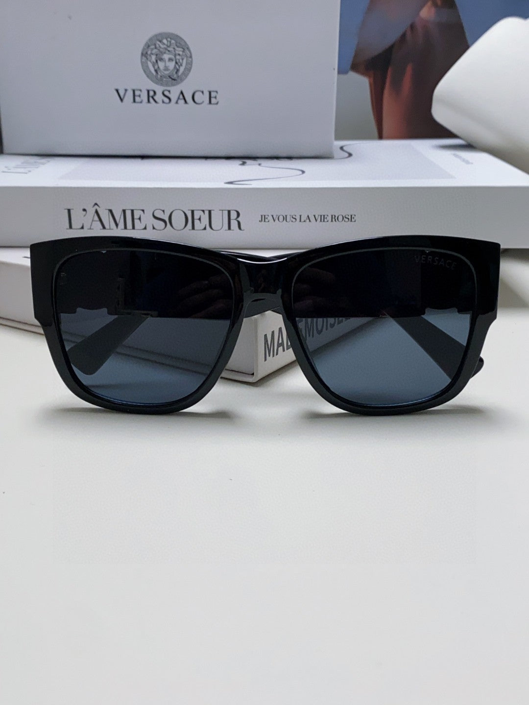 Versace Oversized Black Lens Sunglasses for Men & Women - 399302 - detail image 6