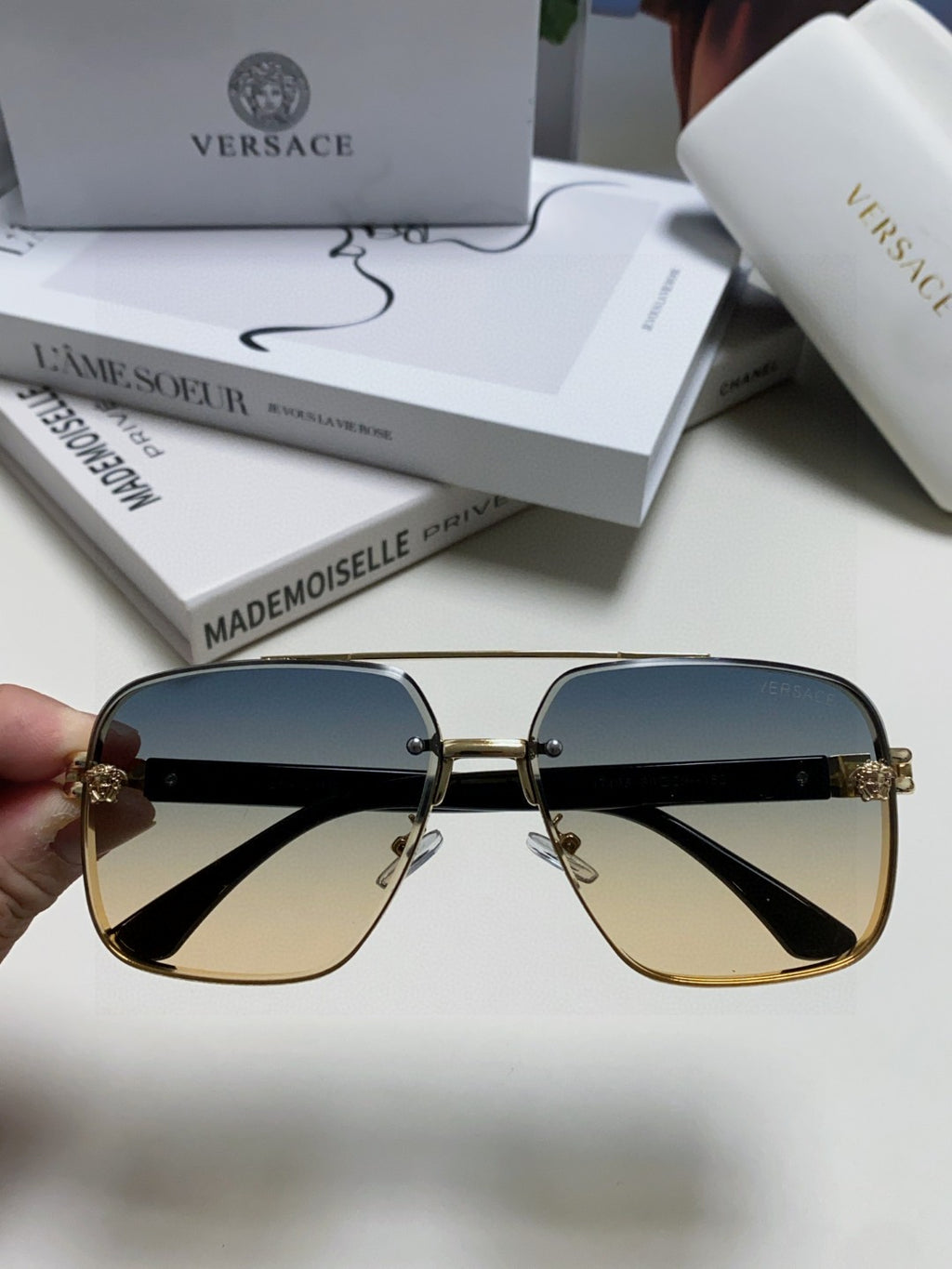Versace Polarized Fashion Gray Lens Sunglasses for Men - 399303 - detail image 3