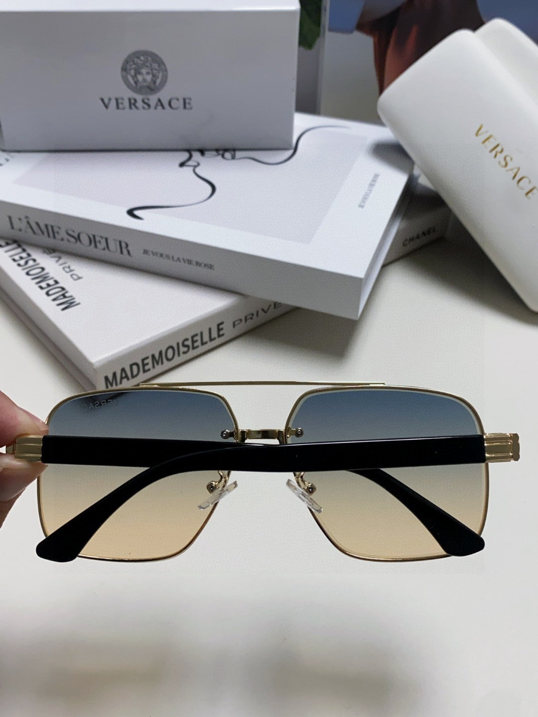 Versace Polarized Fashion Gray Lens Sunglasses for Men - 399303 - detail image 4