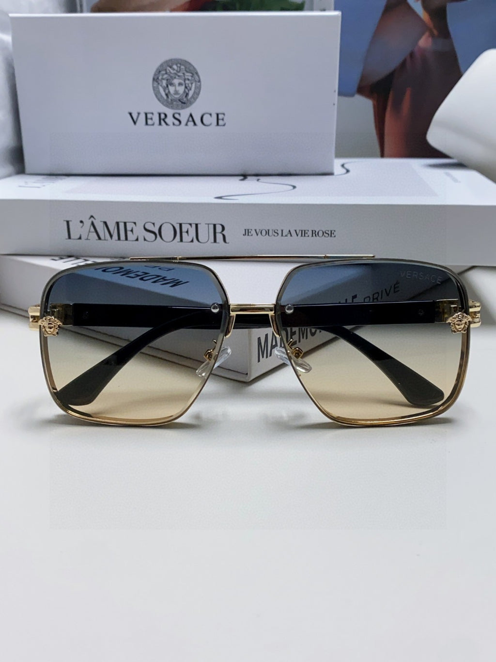 Versace Polarized Fashion Gray Lens Sunglasses for Men - 399303 - detail image 6