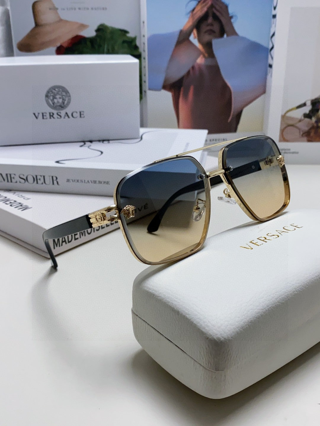 Versace Polarized Fashion Gray Lens Sunglasses for Men - 399303 - detail image 7