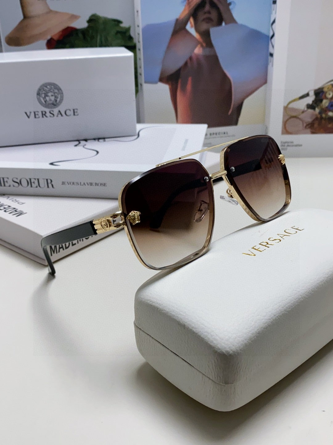 Versace Polarized Fashion Gray Lens Sunglasses for Men - detail image 7