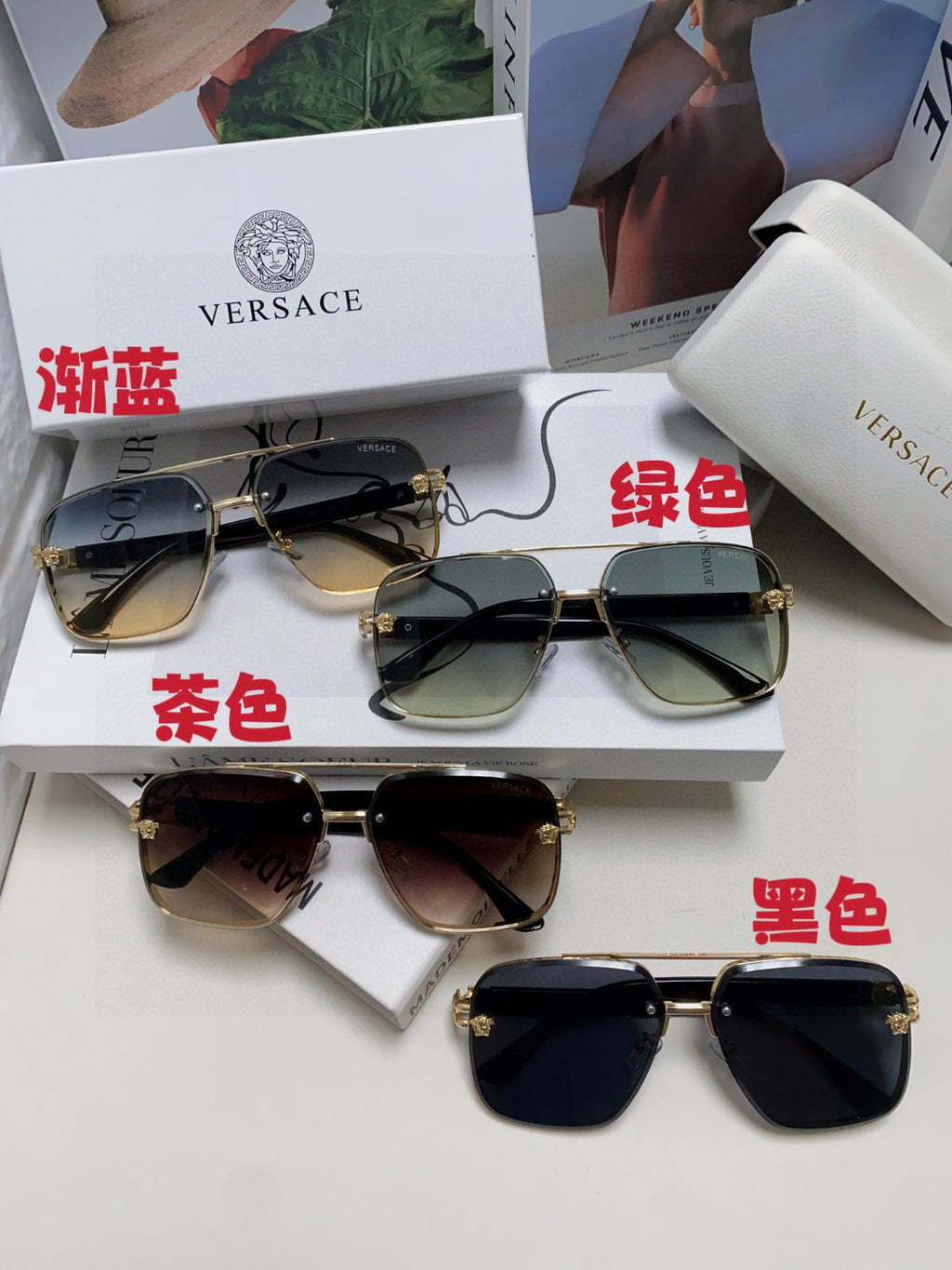 Versace Polarized Fashion Black Lens Sunglasses for Men - detail image 9