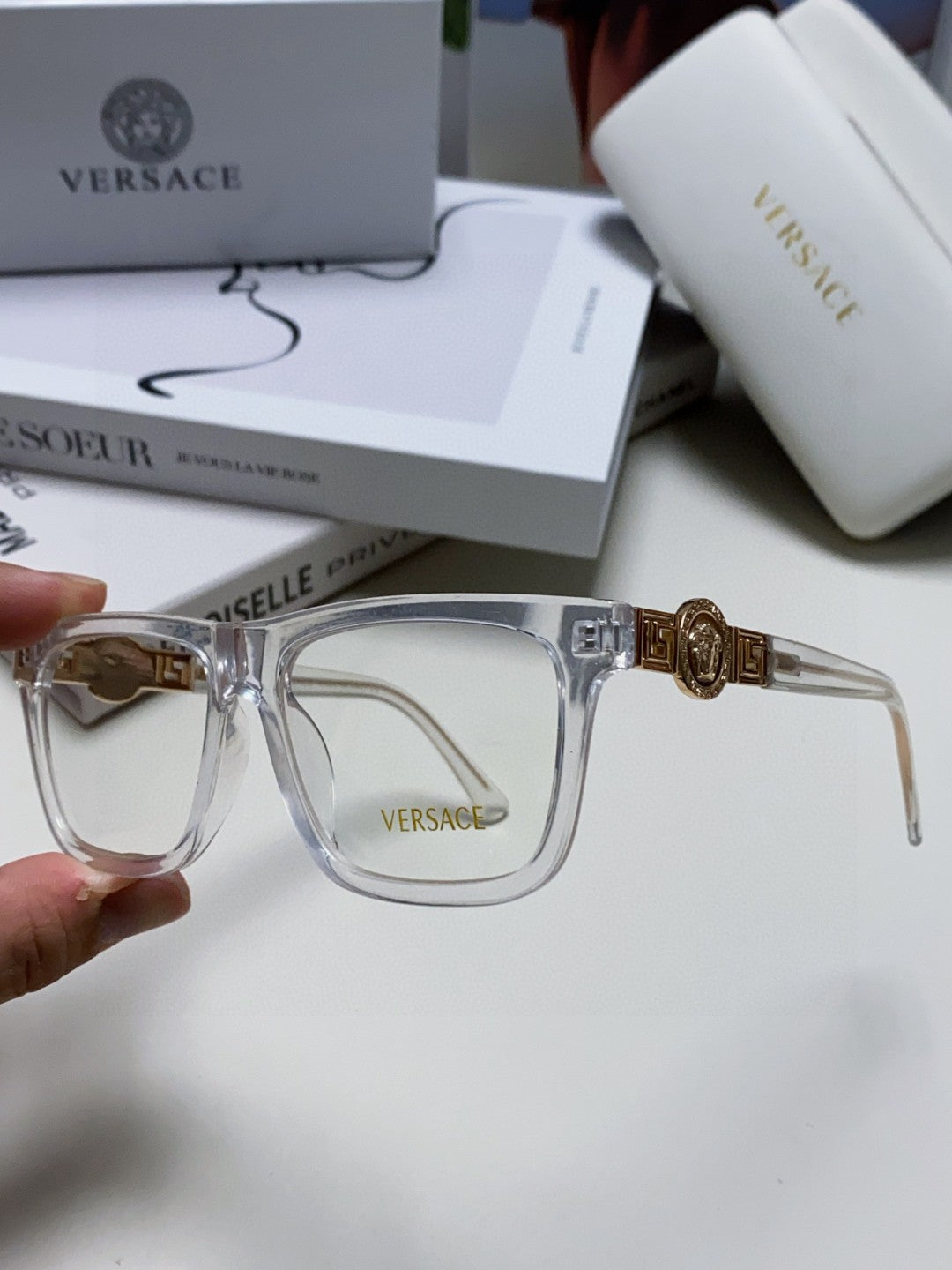 Versace Acetate Fashion Gray Lens Sunglasses for Men & Women - 399307 - detail image 5
