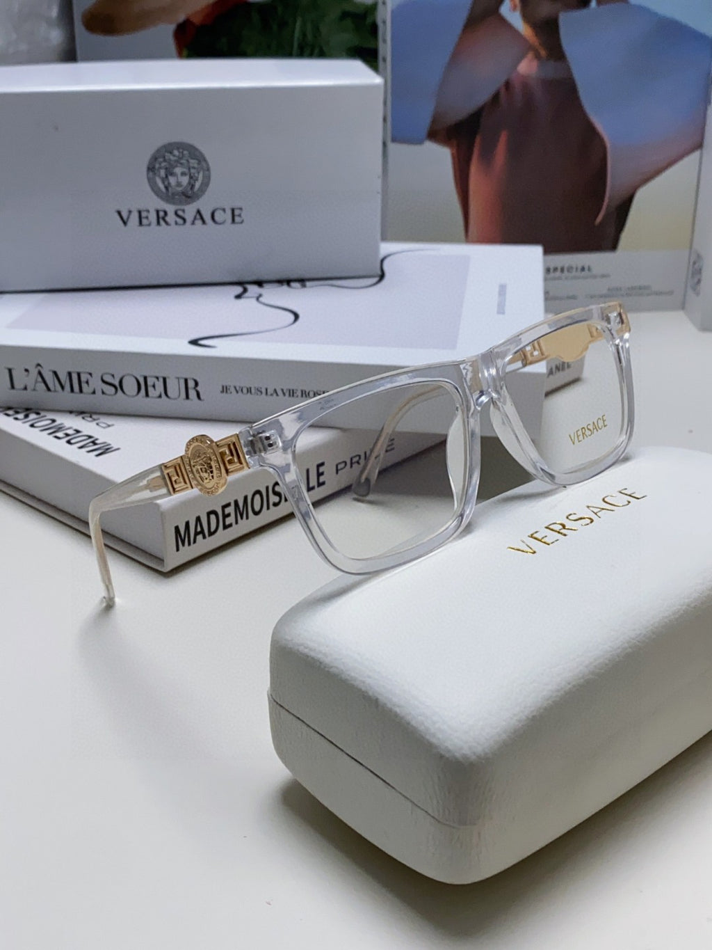 Versace Acetate Fashion Gray Lens Sunglasses for Men & Women - 399307 - detail image 7