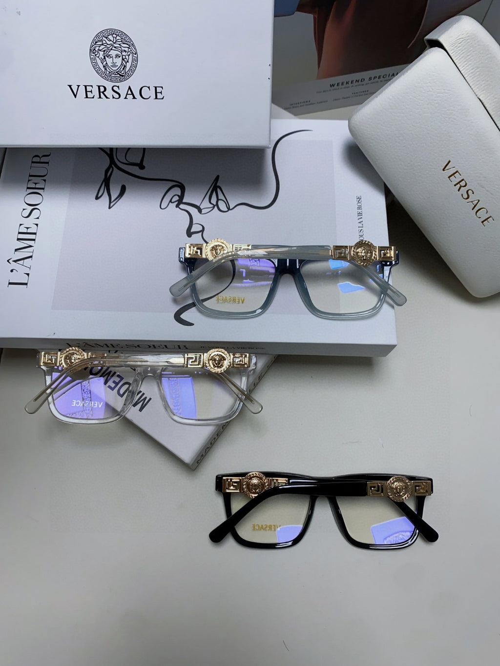 Versace Acetate Fashion Gray Lens Sunglasses for Men & Women - 399307 - detail image 8
